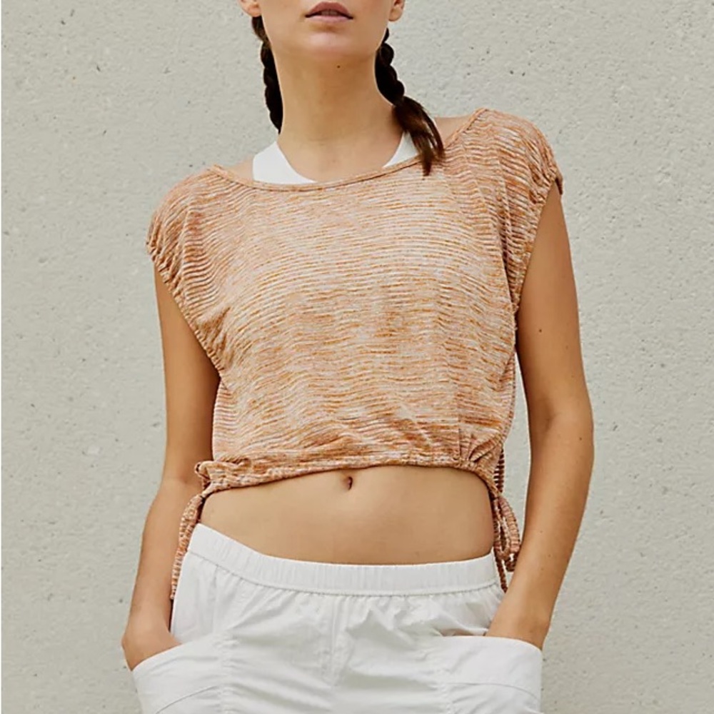 Fp tied and true tee burnout tan NWOT